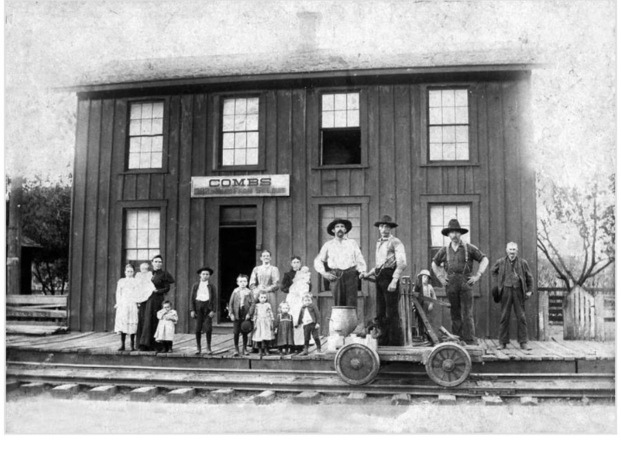 Combs Train Depot on the Frisco line, circa 1910